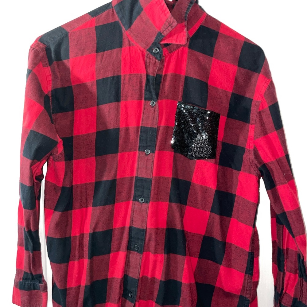 Red and black, plaid flannel